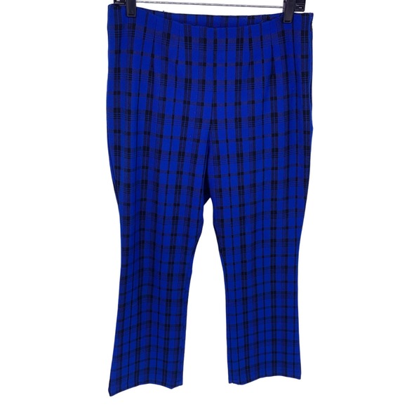 Free People Blue Plaid Pants Womens Size 8 - Picture 1 of 8